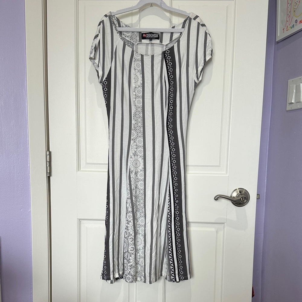 MISSONI Women's Black and White Striped Dress